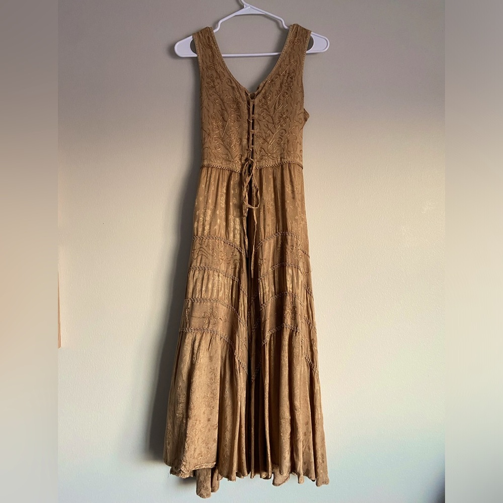 Flowy Gold/Tan Just Cruising Dress